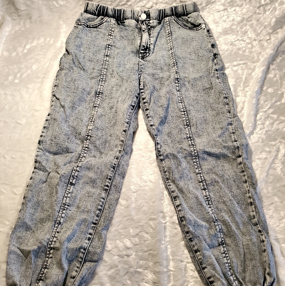 Denim High-Waisted Joggers - Size Medium